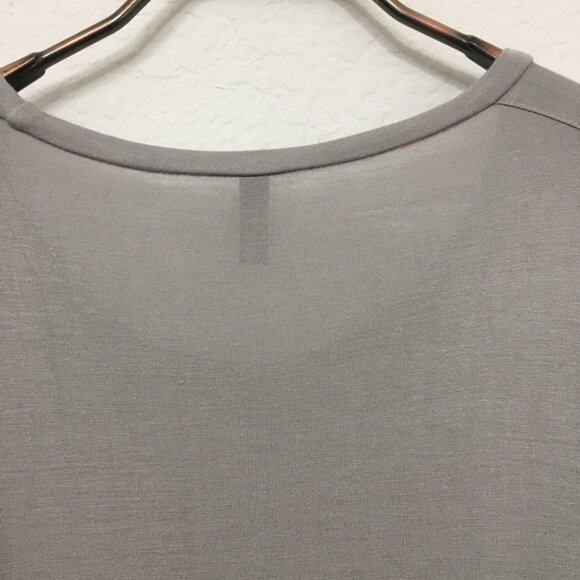 Final Touch Womens Small Taupe Gray Round Neck Top Relaxed Fit Short Sleeve - Picture 8 of 14